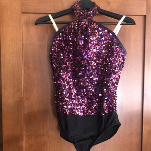 Purple Sequin Dance Custome